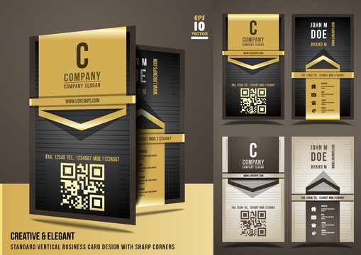 Creative & elegant standard vertical business card design