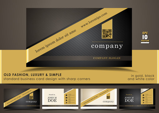 Old fashion, luxury & simple standard business card design