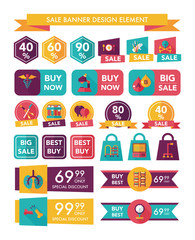 hospital sale banner design flat background set, eps10
