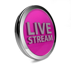 Live stream circular icon on white background