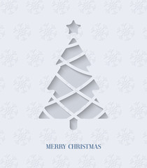 Paper cut Christmas tree. - 71819961
