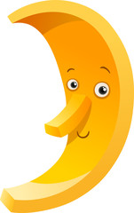 funny moon cartoon illustration