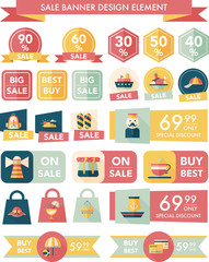 Travel sale banner design flat background set, eps10