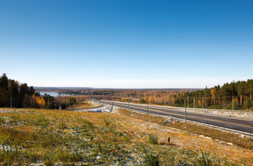 road landscape in autumn