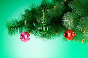 Christmas decoration on the fir tree