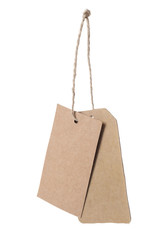 Brown blank price tag isolated on white background