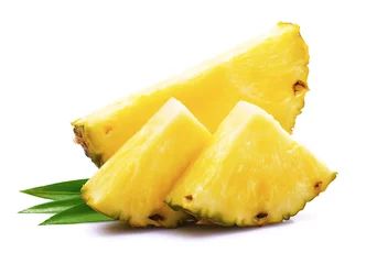 Abwaschbare Fototapete Früchte Reife Ananas mit Blatt.