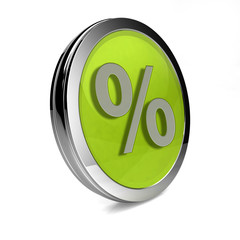 Percent circular icon on white background