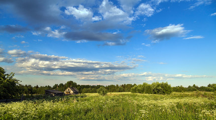 landscape house meadow