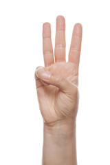 Counting Hand isolated over white background