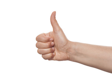 Thumb isolated on white background