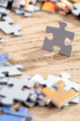 Closeup of Jigsaw Puzzle Piece