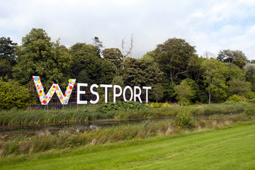 giant Westport town sign