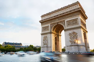 Tuinposter Arc de Triomphe in Parijs middag © andersphoto