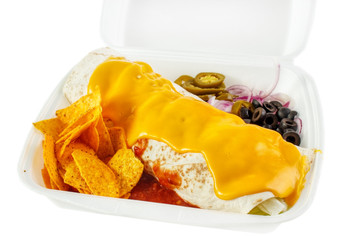 Cheese burrito from fastfood service