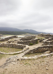 Round houses in "Castro de Baro&ntilde;a". Galicia. Spain.