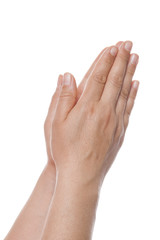 praying hands isolated on white background