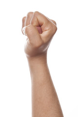 Clenched fist isolated on a white background