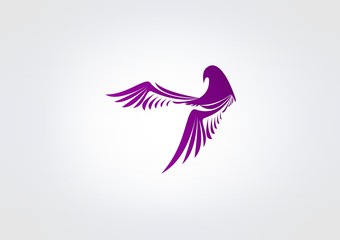 Bird Woman icon business logo symbol Beauty Girl.