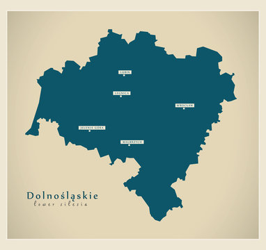 Fototapeta Modern Map - Dolnoslaskie PL