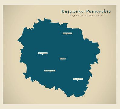 Fototapeta Modern Map - Kujawsko-Pomorskie PL