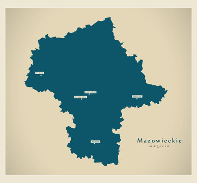 Fototapeta Modern Map - Mazowieckie PL