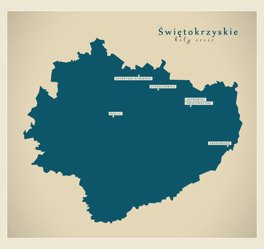 Fototapeta Modern Map - Swietokrzyskie PL