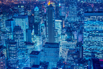 Obraz premium Famous skyscrapers of New York at night