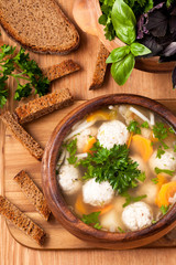 Soup with meatballs