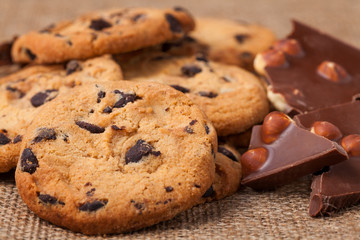 American cookies with chocolate chips