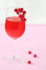 Red Currant Drink in transparent glass
