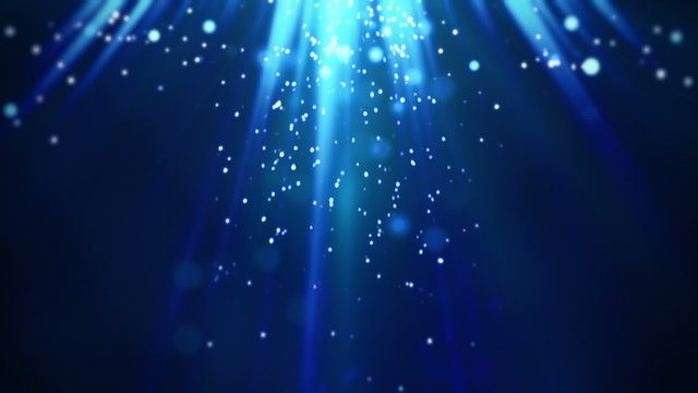 magic blue light rays and particles loop