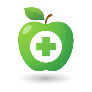 Apple icon with a parmacy sign