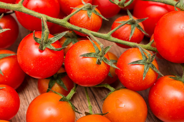 Fresh Red Cherry Tomatoes On Table