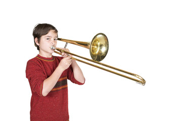 boy with a trombone