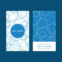 Vector abstract blue circles vertical round frame pattern