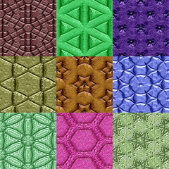 Set of Mayan ornaments seamless generated textures