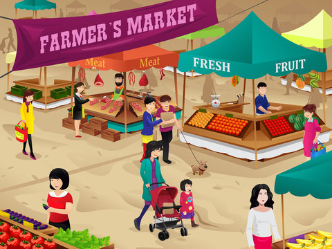 Farmers market scene