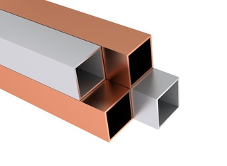 Rohre Profile quadratisch absteigend