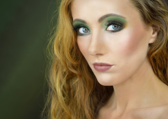 Fototapeta premium Green eyes makeup