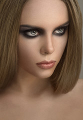 Beauty portrait of elegant sexy woman with smokey eyes