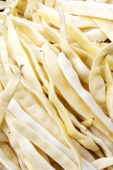 Bean pods in a grocery