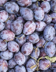 Fruit plums in big market