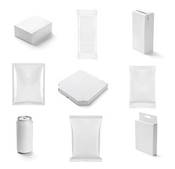 white box container template blank package