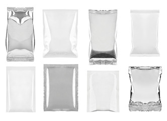 aluminum white bag package food template