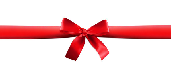 Rote Schleife mittig - Horizontal