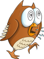 Insane Crazy Owl Vector Illustration Art