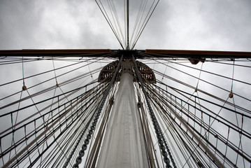 Maritime Naval Rigging of an old clipper