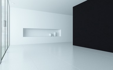 Modern design empty room interior with alcove