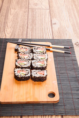 Fototapeta na wymiar Japanese eat sushi set
